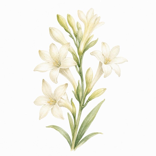 White tuberose flower photograph
