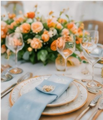 Citrus and linen tablescape for a private celebration dinner, Maui